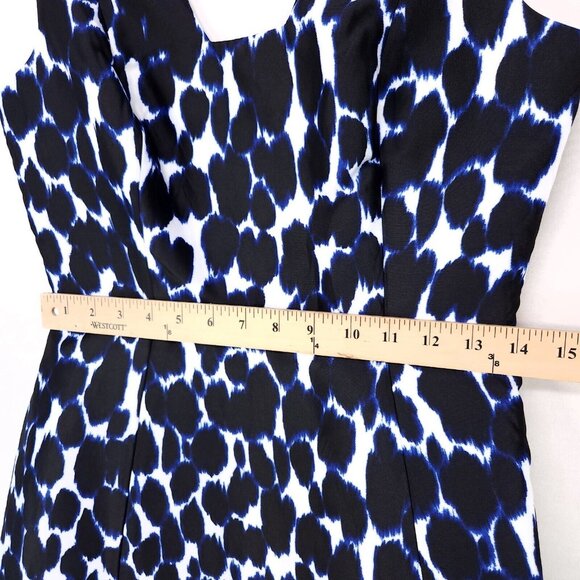 Kate Spade New York Dress Size 2 Mini Fit Flare Blue Leopard Print Pockets - Picture 5 of 12